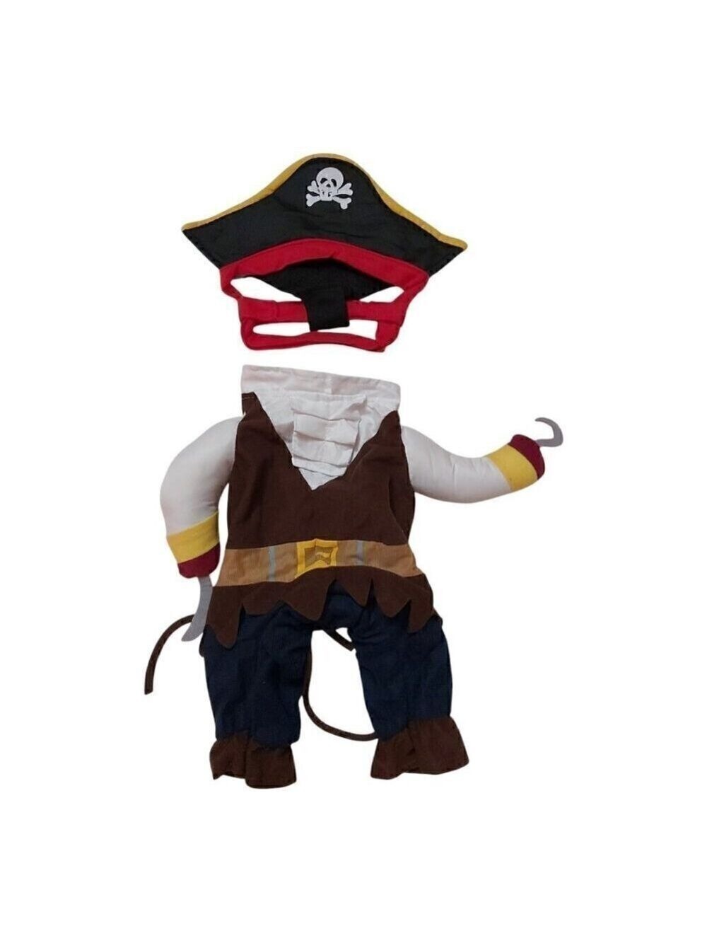 Pirate Captain Dog Costume – Size Medium (Fits Small) with Tie Closure